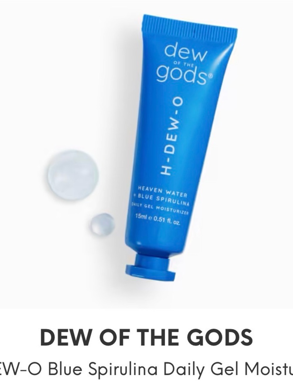 Dew of the Gods H-DEW-O Blue Spirulina Daily Gel Moisturizer - Blue